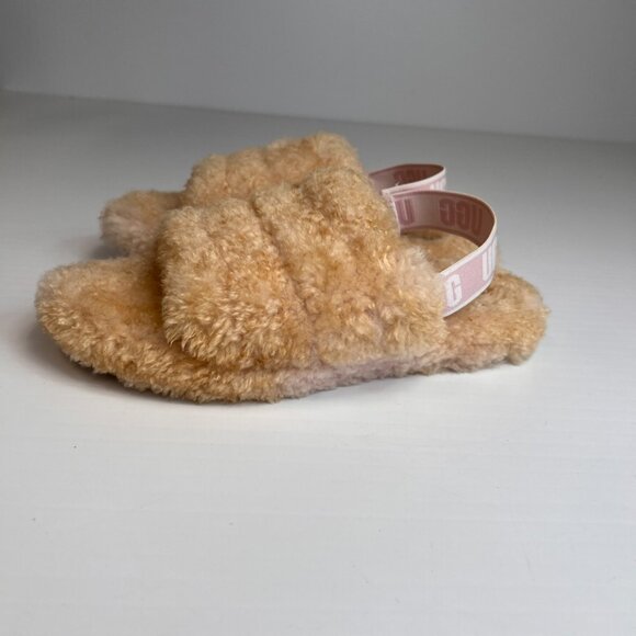 Ugg Sandal Girl 4 Fluff Yeah Toddler Slide Shoe Sheepskin Lining Strap Core Ex - Picture 5 of 15